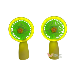 HQ66-09 mini rechargeable hand fan with LED light (front view)