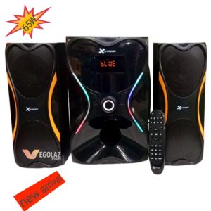 Xtreme DUO 2:1 Bluetooth Multimedia Speaker with Subwoofer, USB, SD, FM, and Remote Control – 65W RMS Output