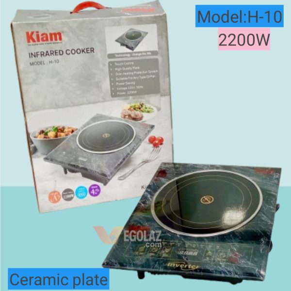 Kiam H-10 Infrared Cooker – 2200W Ceramic Cooktop with Touch Control | 100% Authentic