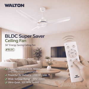Walton 56 inch ceiling fan with BLDC motor and low power use