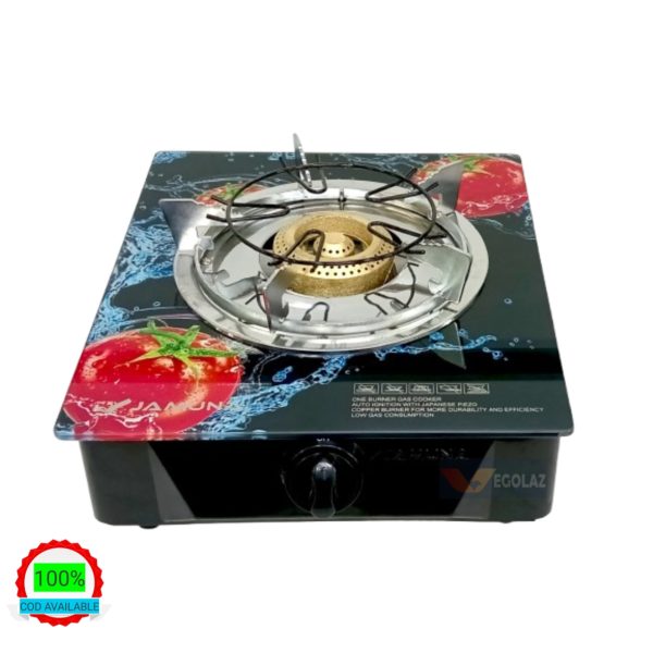 Jamuna Gas Stove Glass Single Burner JGS-H01G Tometo | Tempered Glass