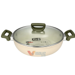 Kiam Chromatic 28cm Forged Karai with Glass Lid | Super Ceramic Non-Stick Cookware