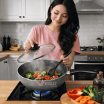 Kiam 28cm Non Stick Fry Pan with Glass Lid Induction Bottom | Food Grade Cookware - Image 3