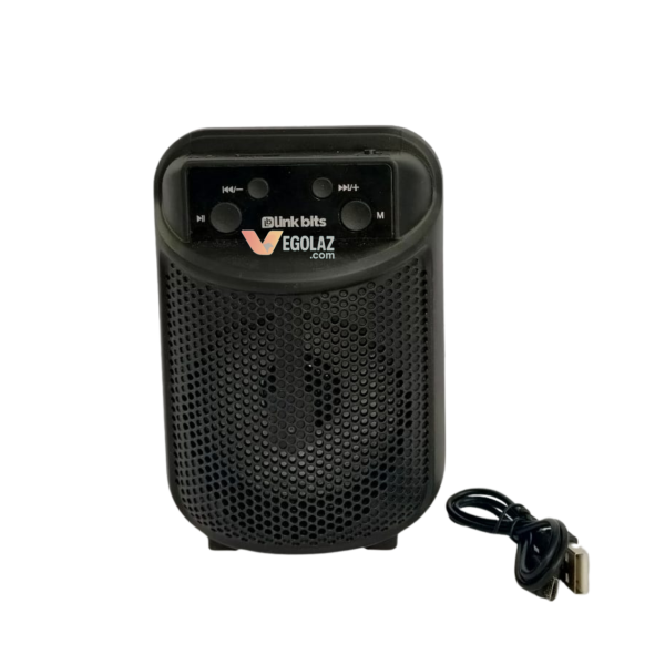LINK BITS Mini Bluetooth Speaker with Microphone + FM + TF Card (Compact 10×10×14 cm)