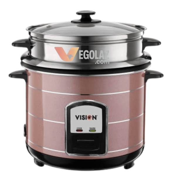 Vision Rice Cooker 3.0 Liter REL-50-05 SS Coffee Double Pot, 1100W Stainless Steel Body Rice Cooker