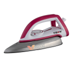 VISION VIS-DEI-011 Electronic Dry Iron 1000W Pink – Non-Stick Soleplate with Thermostat Control