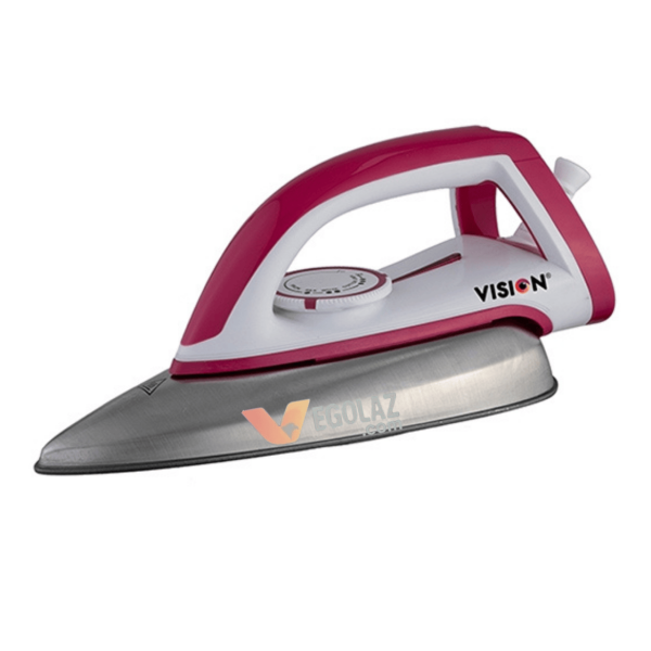 VISION VIS-DEI-011 Electronic Dry Iron 1000W Pink – Non-Stick Soleplate with Thermostat Control