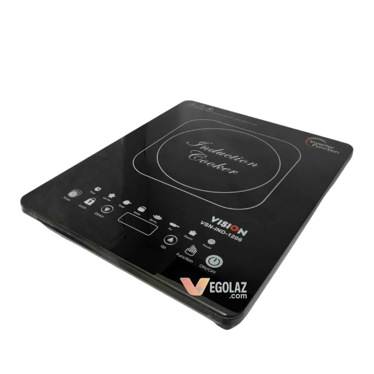 vision-vsn-1206-induction-cooker-2000w-front.jpg Vision VSN-1206 Induction Cooker 2000W (90–275V) | 8 Power Levels | Child Lock | Timer & Temp Control - Image 1