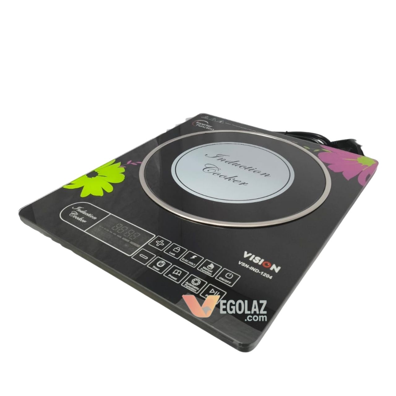vision-vsn1204-touch-control-4-digit-display.jpg Vision VSN1204 Border ECO Induction Cooker 2000W (90–275V) | 8 Power Levels | Child Lock | 3h Timer - Image 1