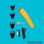 HTC AT-530 Rechargeable Beard and Hair Trimmer for Men with Stainless Steel Blades and Adjustable Cutting Lengths