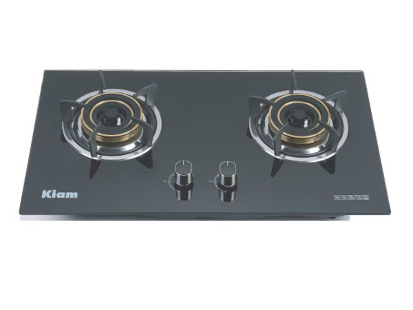 Kiam G-3000 Double Burner Glass Gas Stove LPG NG