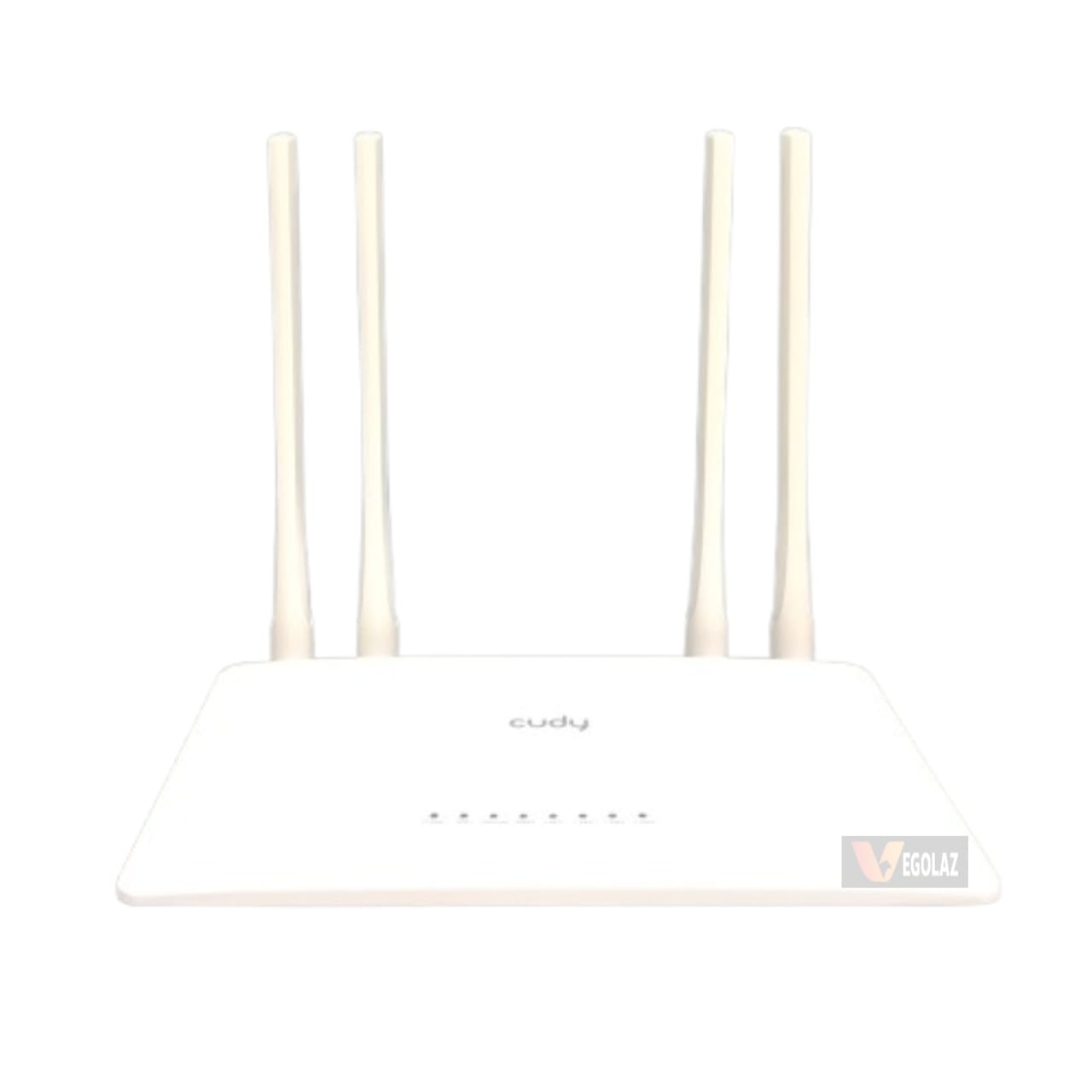 Cudy WR1200 AC1200 Dual Band WiFi Router with 4 High-Gain Antennas β Front and Side View