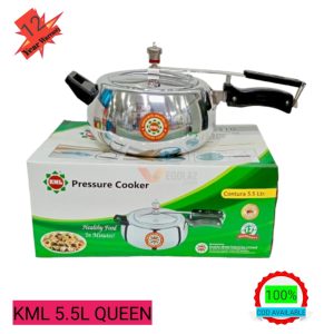 "Kiam Queen Pressure Cooker 5.5L Oval Shape – Aluminium Body, Bakelite Handle, Safety Valve"