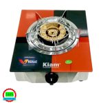 Kiam Single Burner Glass Gas Stove G-57 | Stainless Steel Body| Glass Top