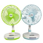 WEIDASI WD-219 USB Rechargeable Table Fan + LED Lamp (3 Speed, 6-Inch, Portable)