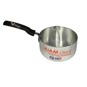Kiam 16cm Milk Pan with Lid, Durable Aluminium Milk Pot with Bakelite Handle