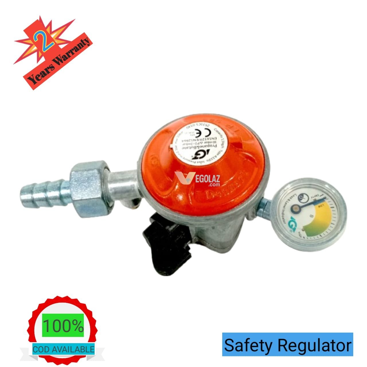 IGT High Quality Safety LPG Gas Regulator with Sensor & Meter – 22mm (IGT Original)