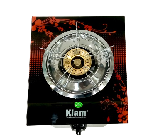 Kiam Gas Stove With Glass Single Burner G-52 LPG | Fuel Efficient & Durable
