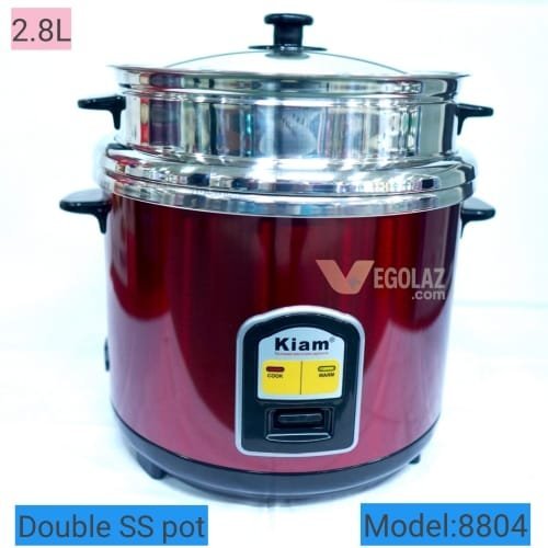 Kiam Rice Cooker 2.8L – Model: SJB-8804-SS (Double SS Pot)