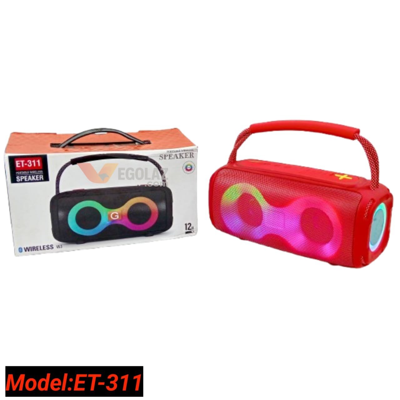 ET-311 Bluetooth Party Speaker with Colorful Lights & Deep Bass