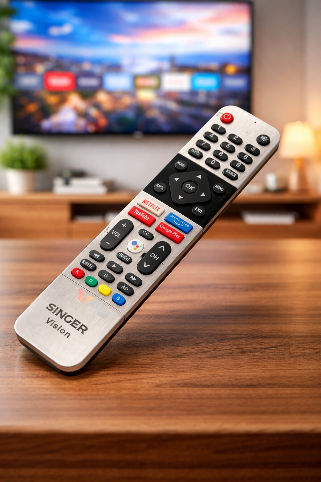 Singer Vision Smart TV Remote Control with Netflix, YouTube & Prime Video Buttons | Replacement Remote for Singer LED TV