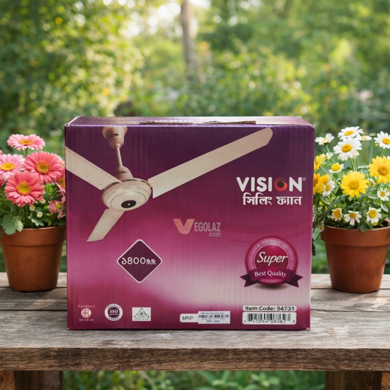 VISION Super Ceiling Fan 56 Inch Ivory – High Speed 320 RPM