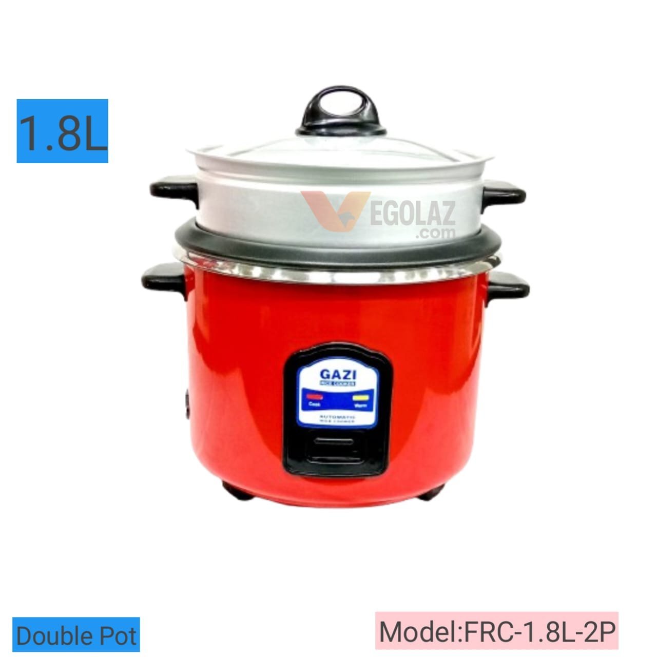 Gazi Rice Cooker 1.8L FRC-1.8L-2P Full Body(Double Pot)