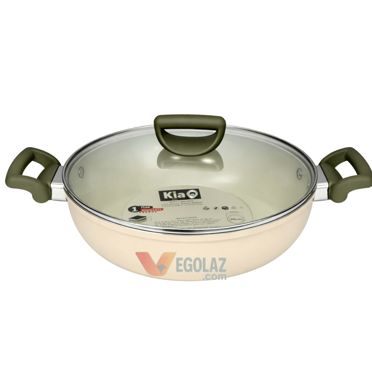 Kiam Chromatic 28cm Forged Karai with Glass Lid | Super Ceramic Non-Stick Cookware
