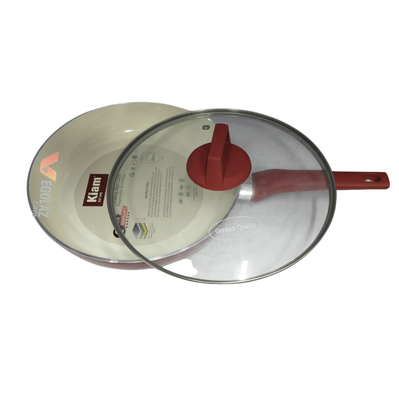 Kiam 28cm Fry Pan Ceramic Coated Non-Stick Cookware | Healthy Food Grade Frying Pan