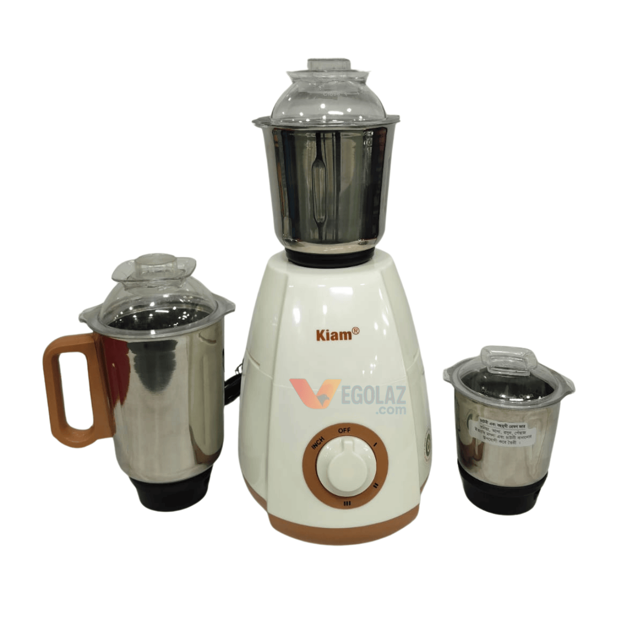 Kiam Super Mix 1000W Mixer Grinder (3 Jars) | Copper Motor | Overheat Protector | 1 Year Warranty