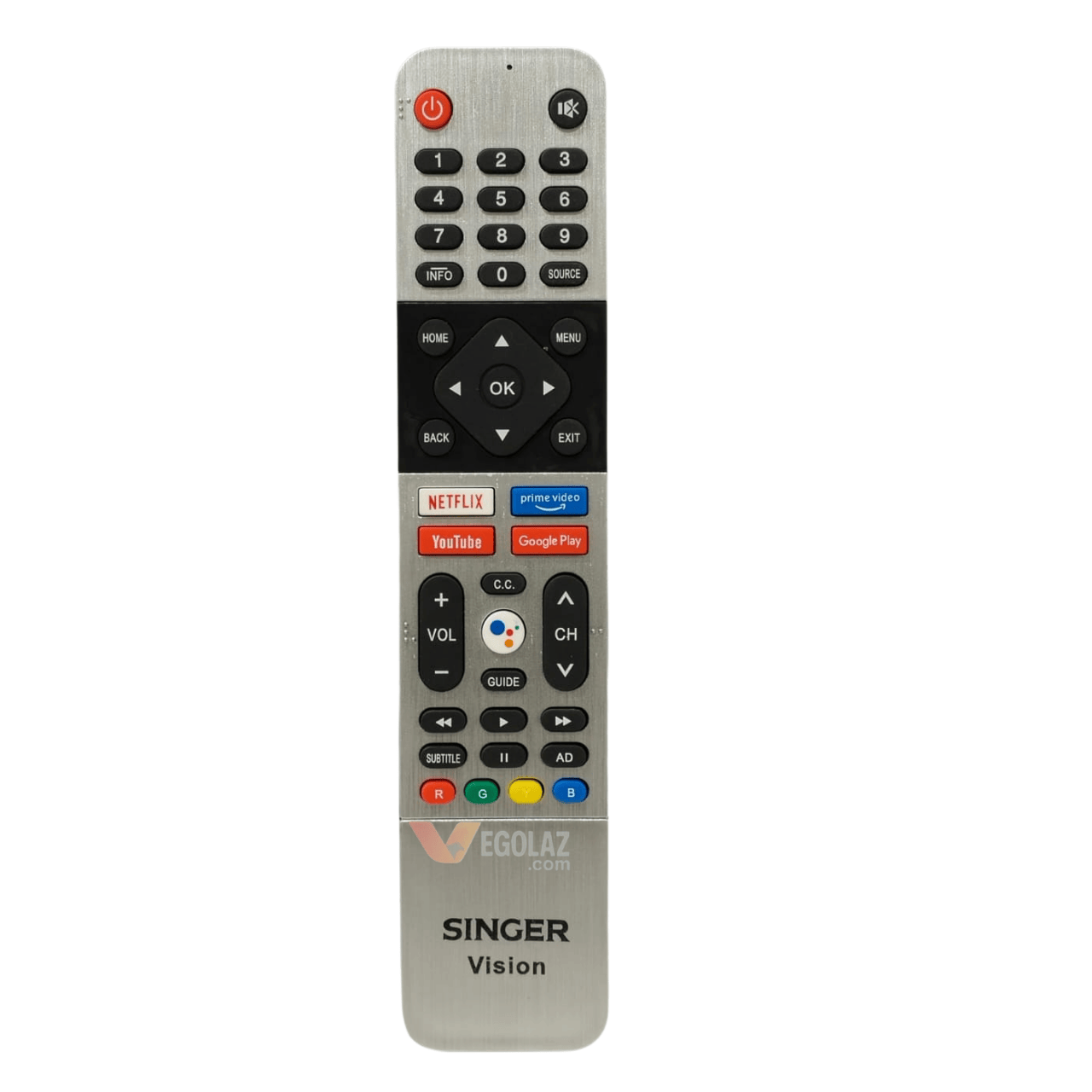 Singer Vision Smart TV Remote Control with Netflix, YouTube & Prime Video Shortcut Buttons | Universal Replacement Remote for Singer LED TV
