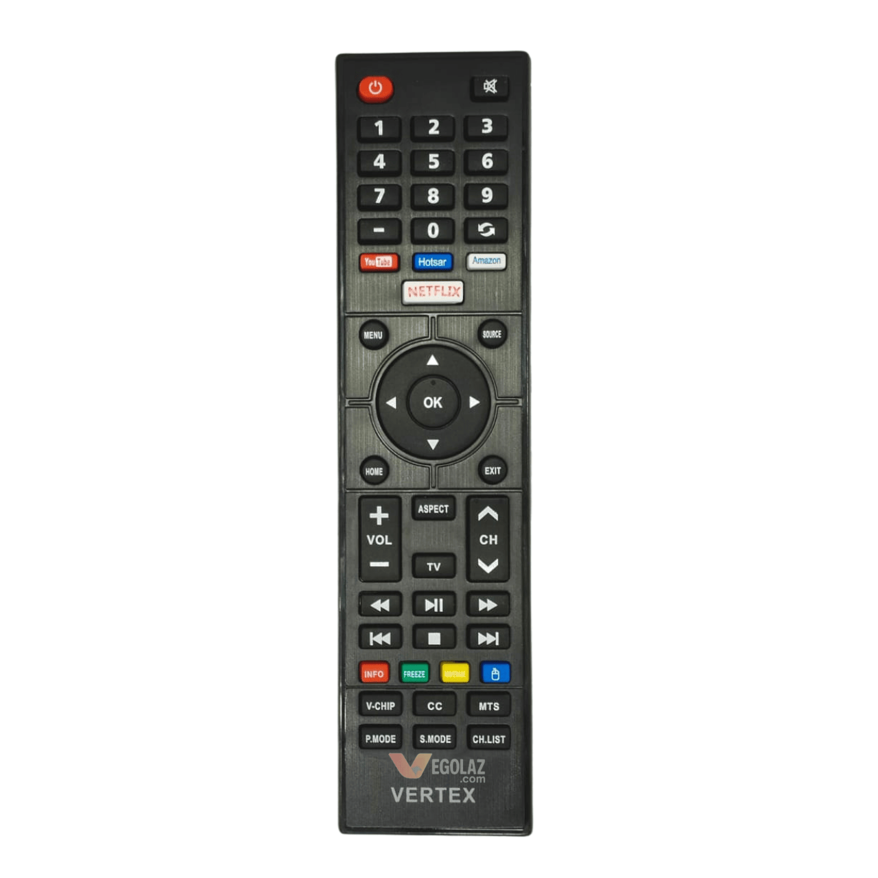VERTEX Smart TV Remote Control with Netflix, YouTube, Hotstar and Amazon Buttons