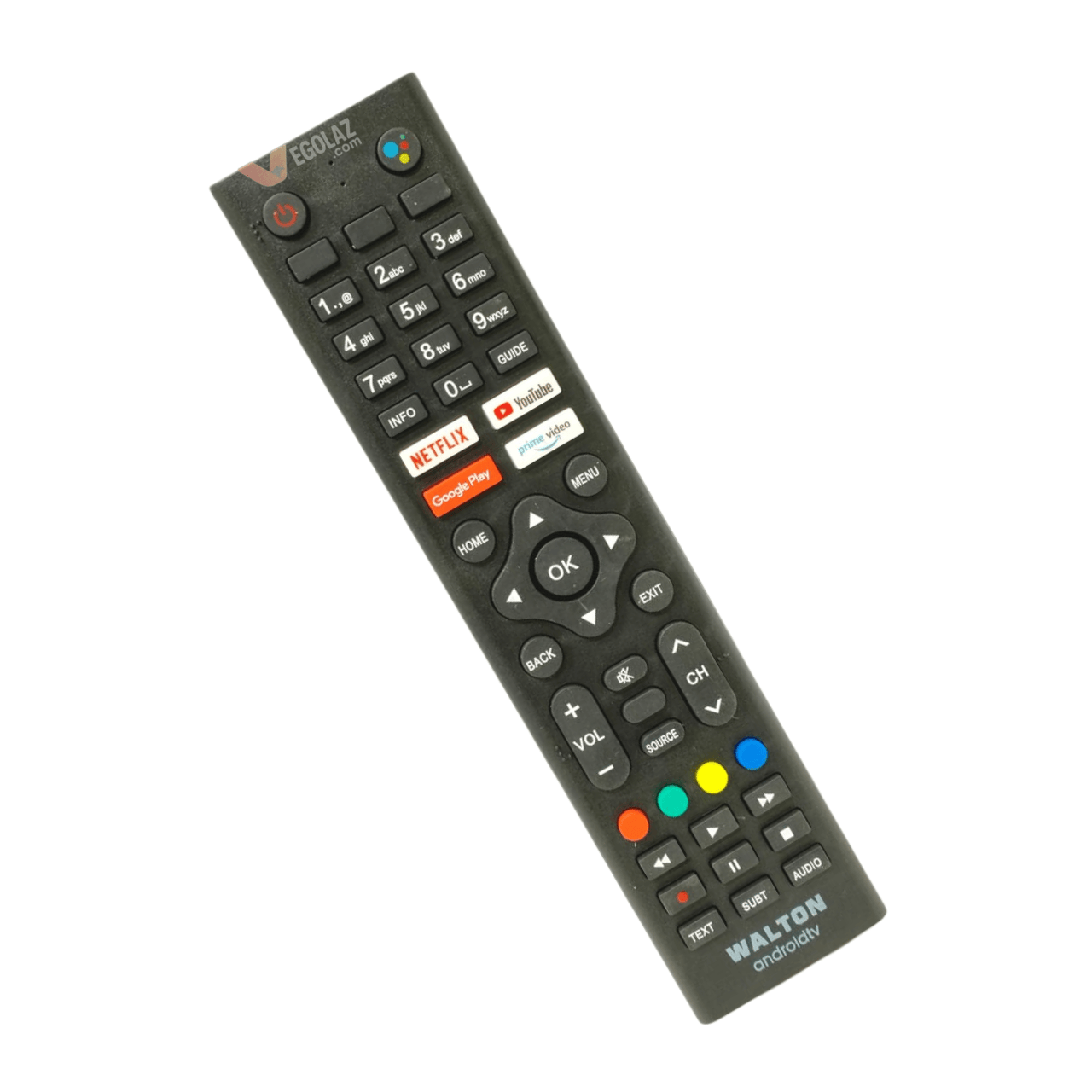Walton Android TV Remote Control with Netflix, YouTube, Google Play and Prime Video Buttons