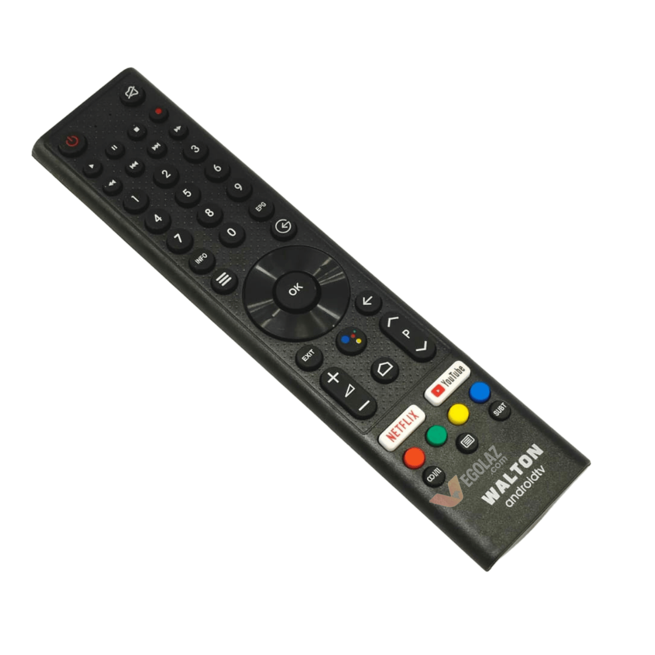 Walton Android TV Remote Control with Netflix, YouTube and Smart Navigation Buttons