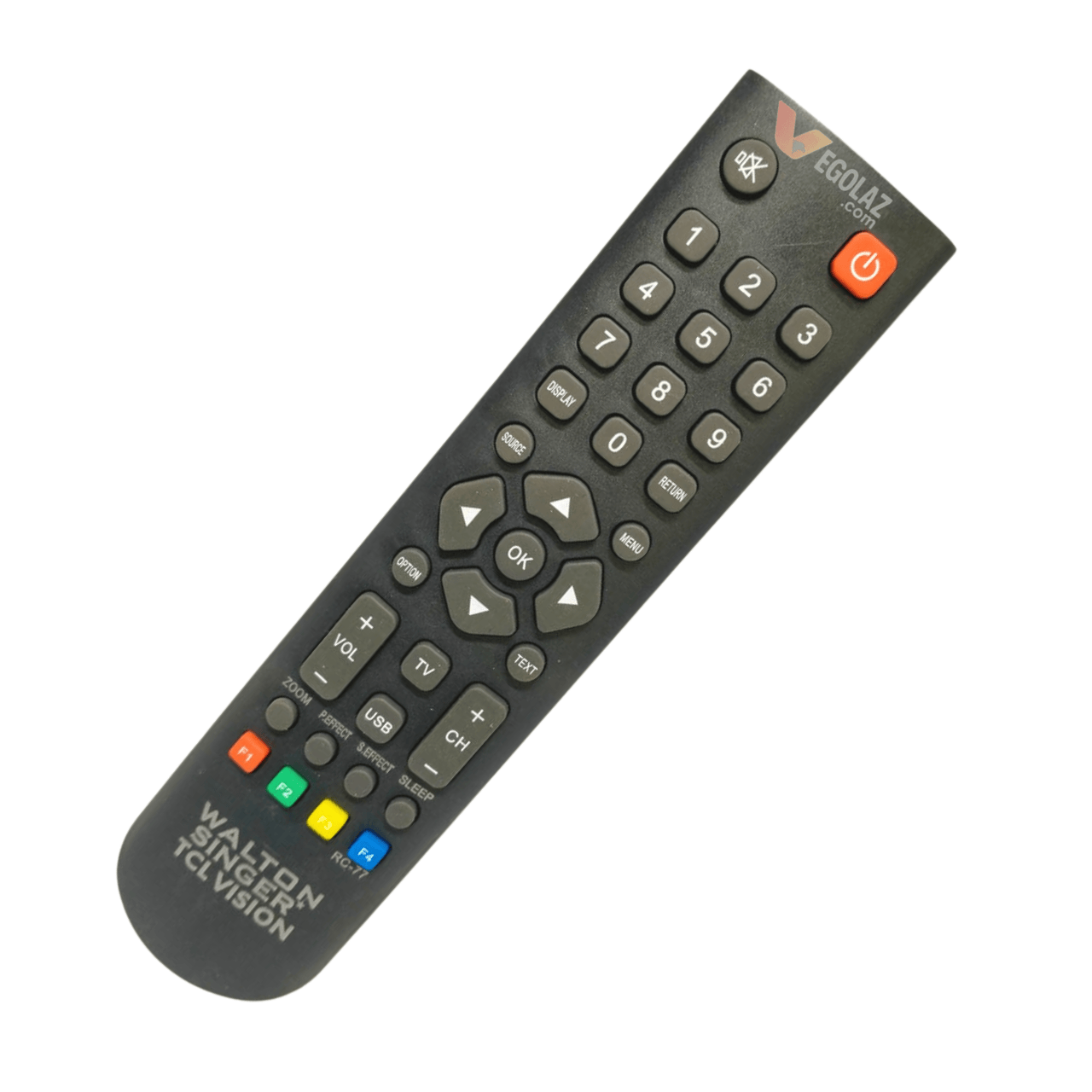Walton RC-77 Universal LED TV Remote Control | Compatible with Walton, Singer & TCL TV with USB & Function Keys